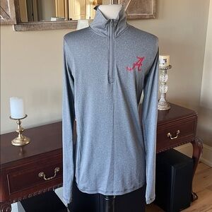 University of Alabama Lightweight Quarter Zip Gray Pullover Mens Womens